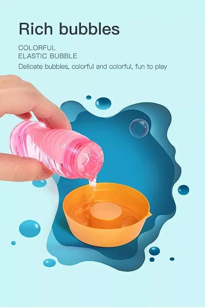 8 Hole Electric Gatling Bubble Gun for Kids with Soap Solution Indoor and Outdoor Toys for Toddlers Bubble Launcher Machine for Girls and Boys