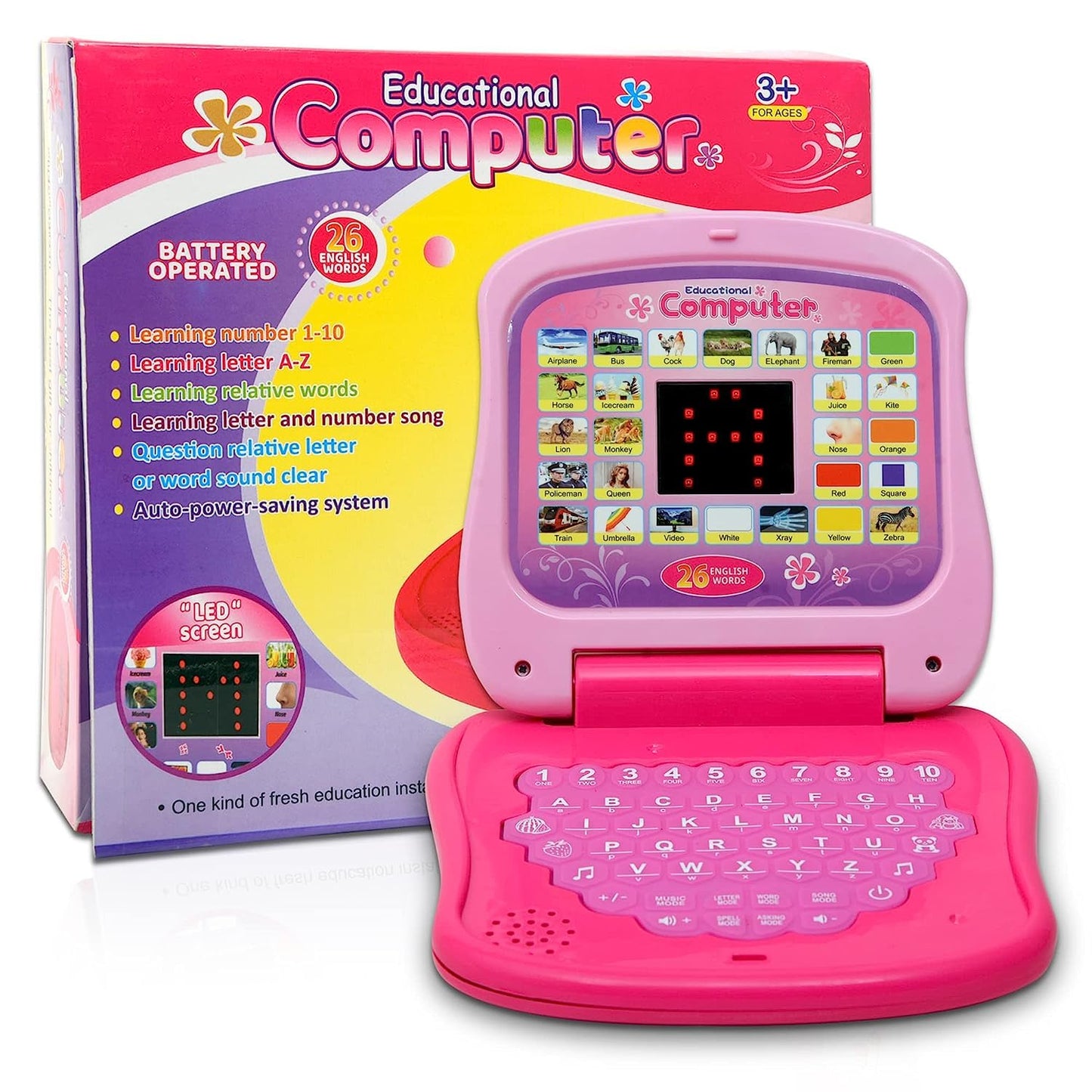 Kids educational Laptop for Learning Mathematics and English, Numeric and Alphabet Display with Various Modes, Educational Toy for Alphabets, Words, and Numbers,Fun Learning Experience